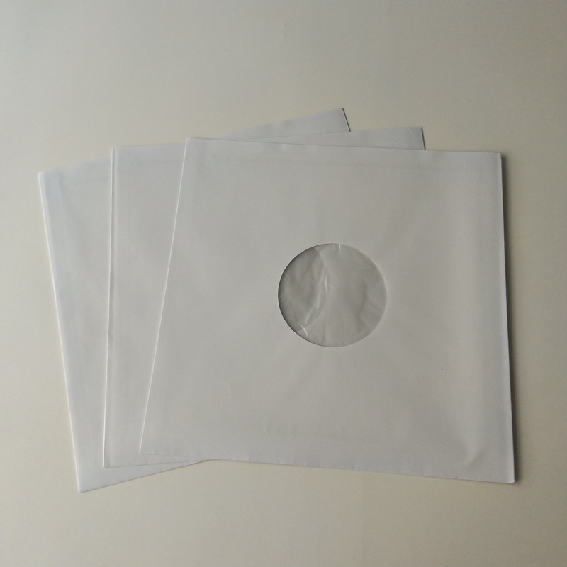 33RPM White Paper Record Mangas internas polinizadas con orificio para 12 discos de vinilo