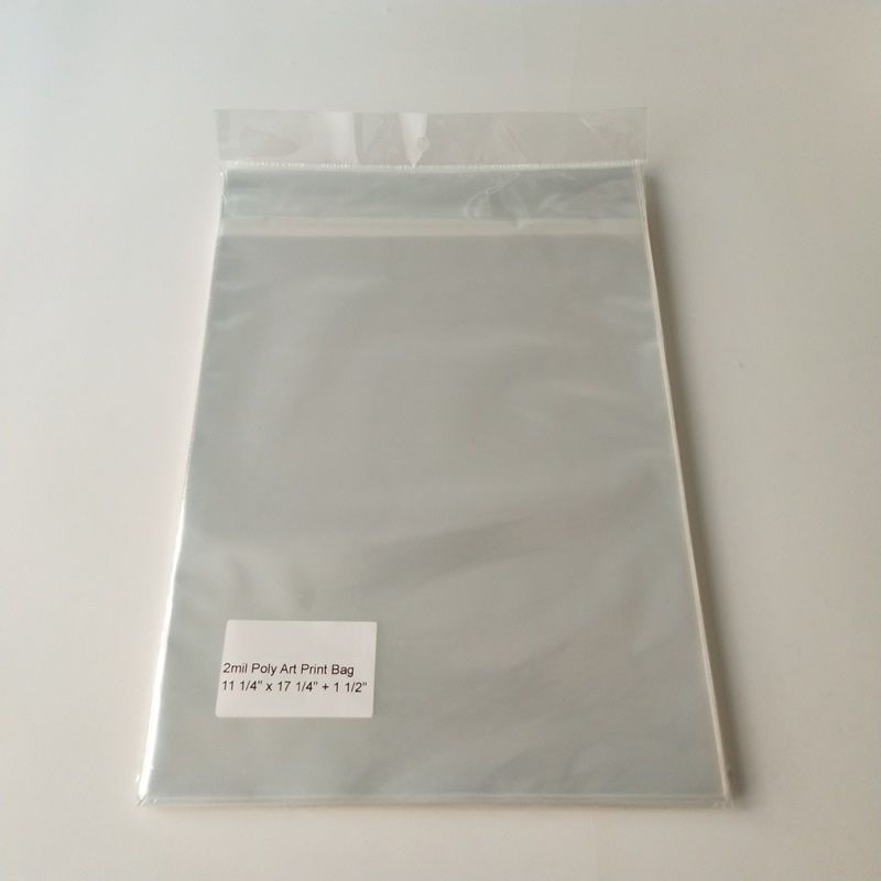 Crystal Clear 2mil Poly Resealable 11x17 Art Print Bags
