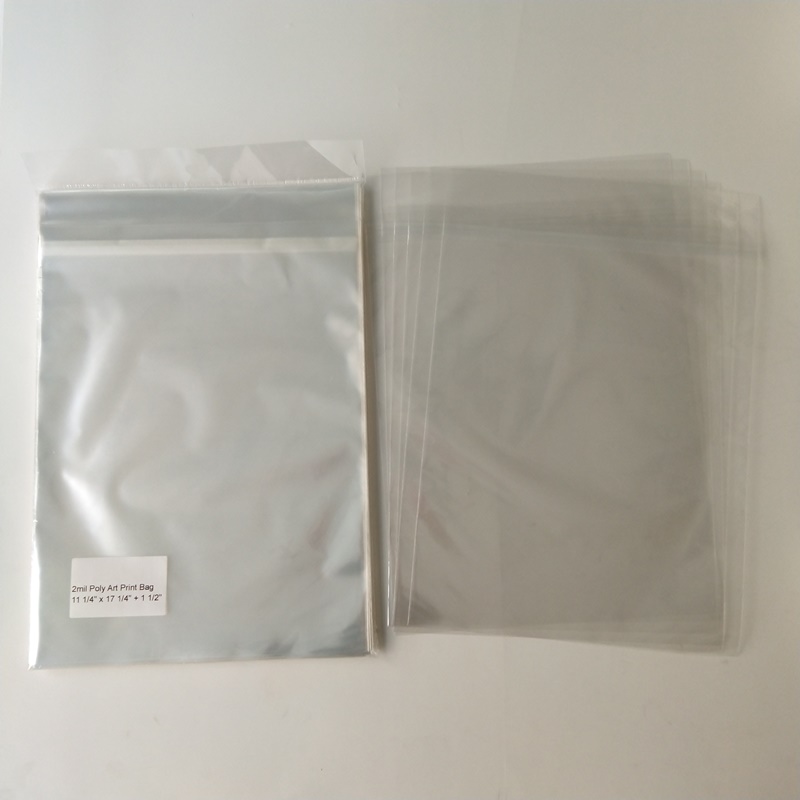 Crystal Clear 2mil Poly Resealable 11x17 Art Print Bags