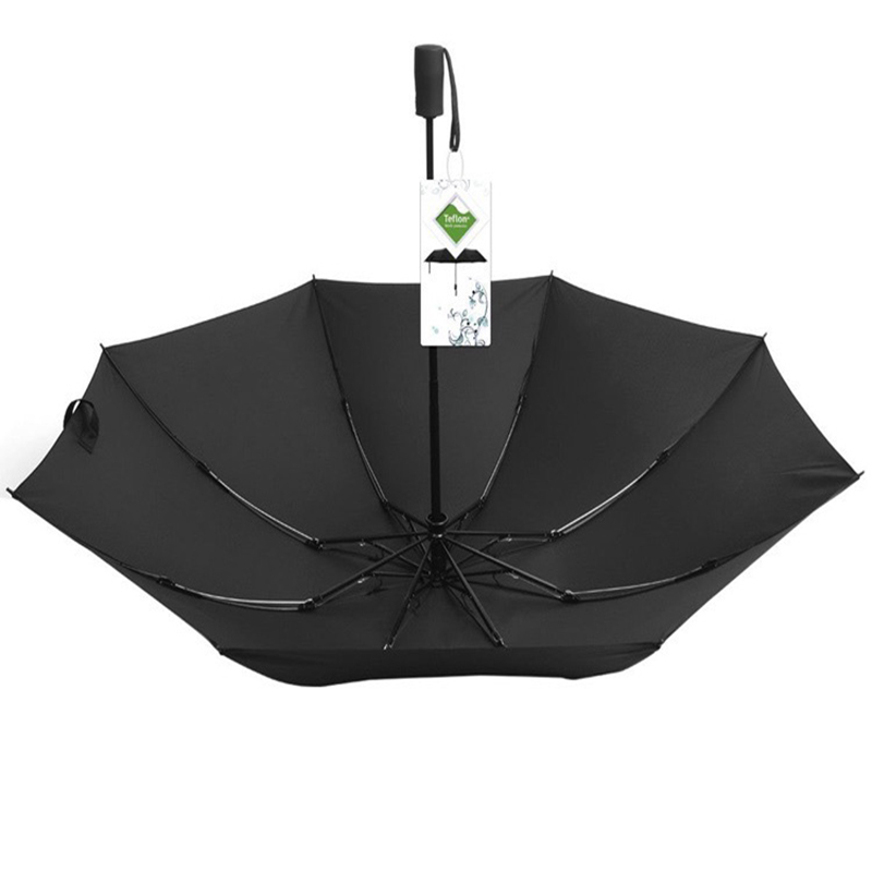 8 costillas paraguas revestimiento hidrofóbico cutom Impermeable 3 plegable AOAC paraguas de lluvia inversa