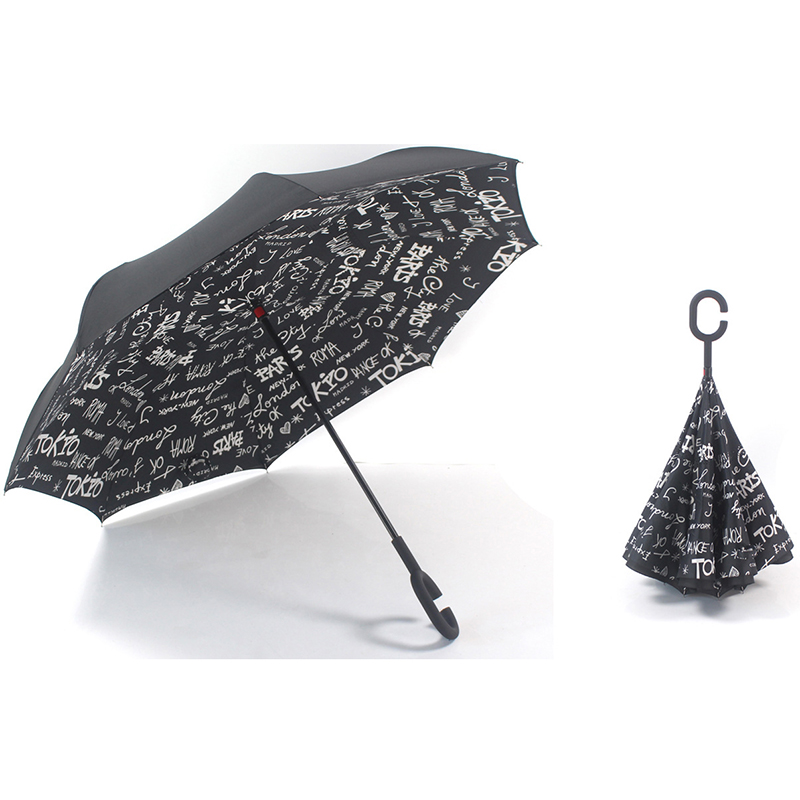 Paraguas invertido plegable invertido abierto invertido al por mayor abierto al por mayor