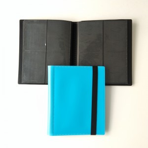 Color azul 4 bolsillos Pokemon Card Poly Binder Carga lateral