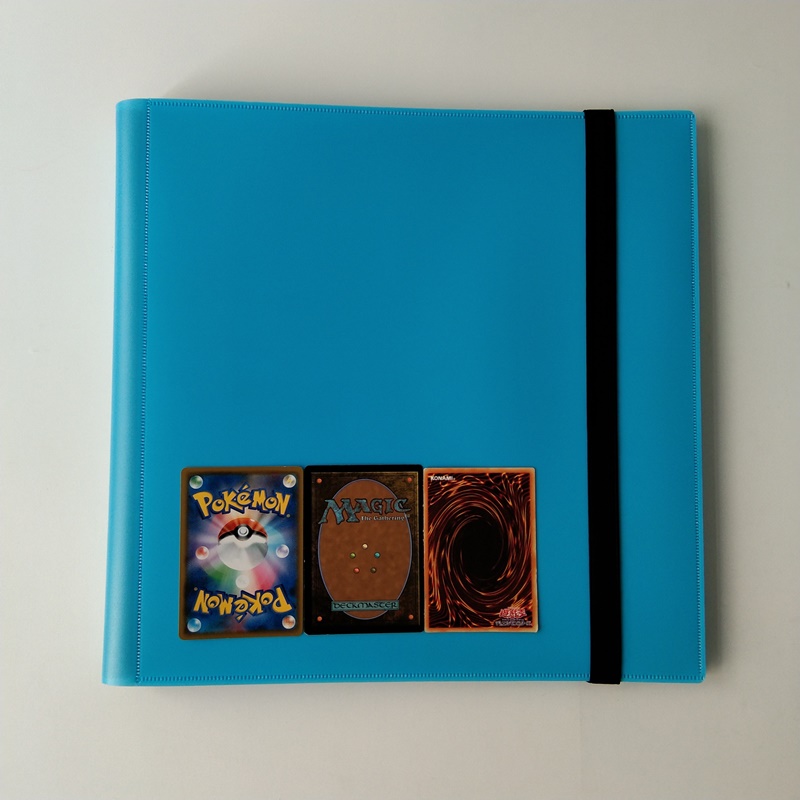 Álbum de cartera de coleccionista de color azul de 12 bolsillos para tarjeta de béisbol