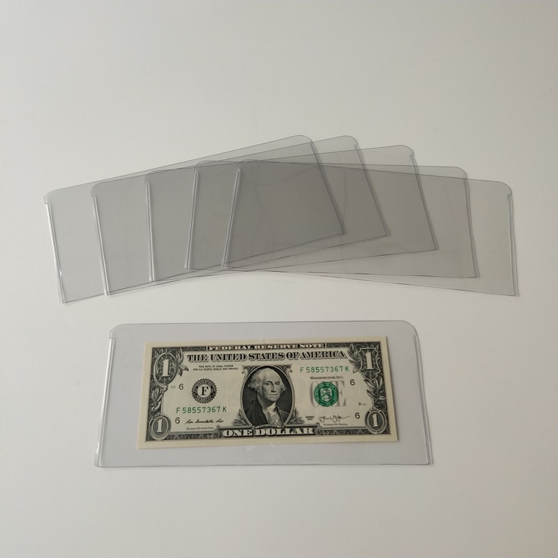 Mangas de coleccionista de billetes de moneda cristalina