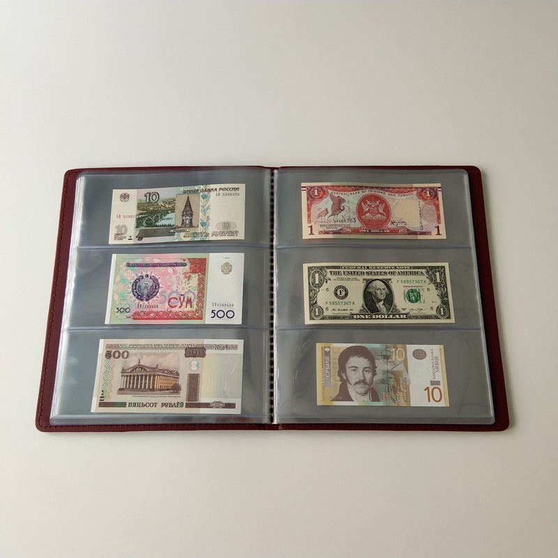 Coleccionista de álbumes de carpetas de almacenamiento de moneda roja