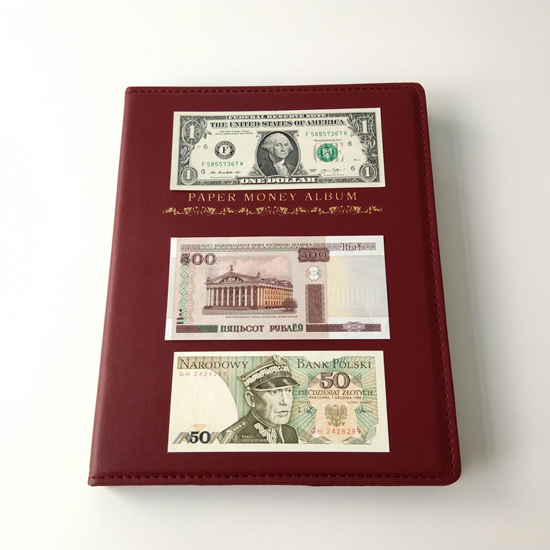 Coleccionista de álbumes de carpetas de almacenamiento de moneda roja