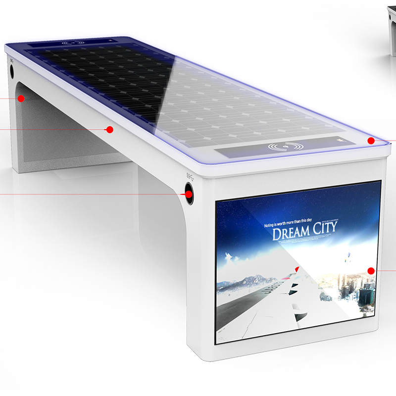 Banco de parque solar inteligente con cargador inalámbrico y enrutador Wifi 4G
