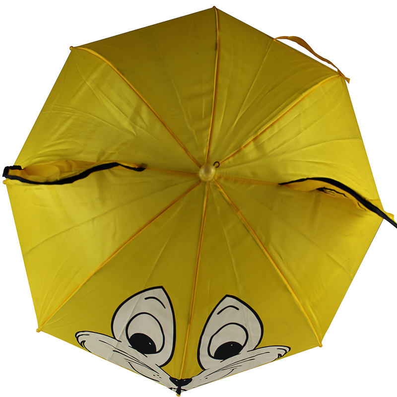 Paraguas de forma animal con diseño de dibujos animados Paraguas abierto automático de 19 pulgadas para niños