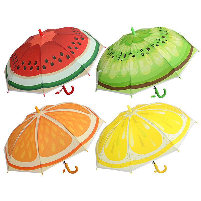 Fruta sombrilla automática transparente material POE Paraguas lindo para niños