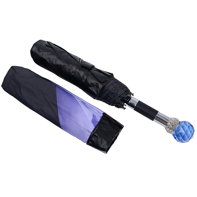 Venta al por mayor mercado plegable paraguas de viaje sol UV más barato personalizado 3 veces paraguas