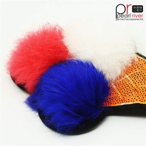 Parche de helado de pompón reversible cosido a mano de alta calidad