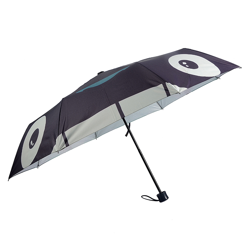 Paraguas de bolso de compras de impresión digital con paraguas abierto manual personalizado de 3 pliegues