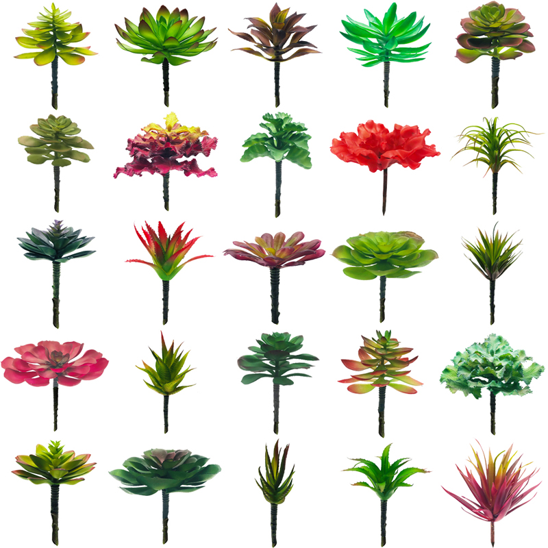 Plantas suculentas artificiales recoger decoraciones de imitación verde Cactus