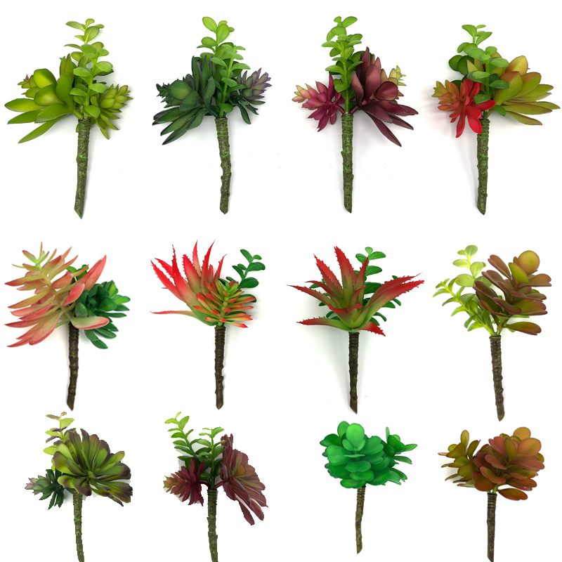 Plantas suculentas artificiales recoger decoraciones de imitación verde Cactus