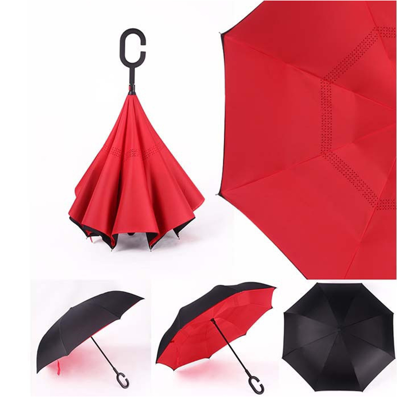 Paraguas de fabricantes de impresión personalizada con paraguas inverso de función de apertura manual