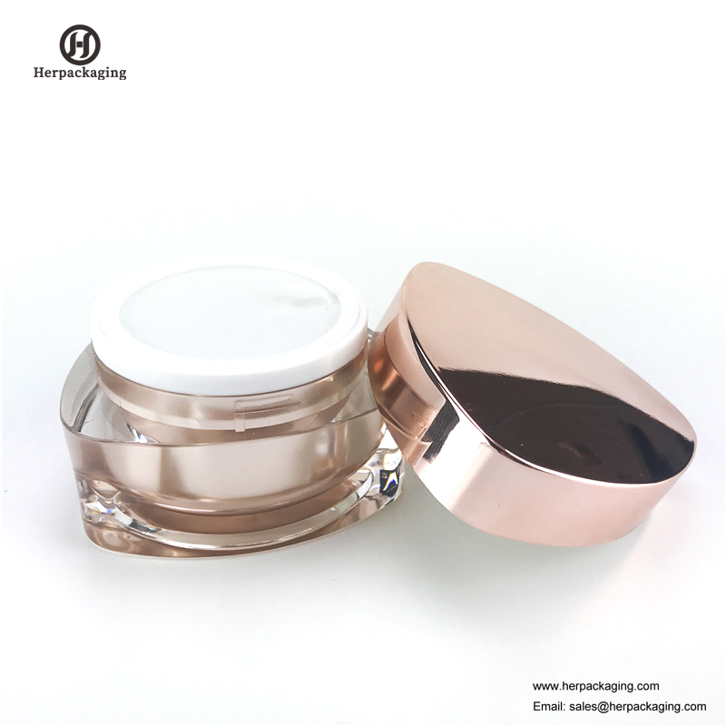 HXL219 tarro cosmético acrílico vacío redondo de lujo