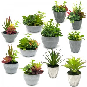 Mini plantas suculentas artificiales con maceta decorativa de sobremesa decorativa para el hogar