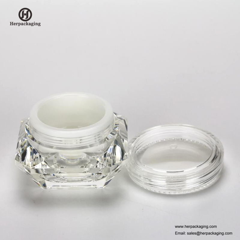 Frascos HXL2210 Tarro de crema cosmética vacía de doble pared de acrílico de lujo con forma de diamante