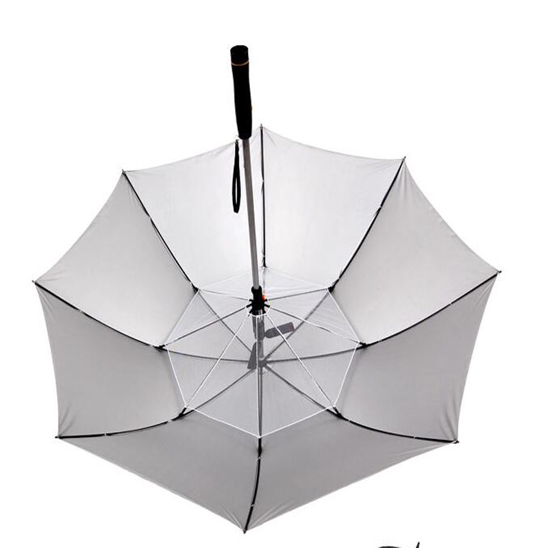 Paraguas de ventilador de revestimiento plateado con protección UV UPF 50+ de 27 pulgadas