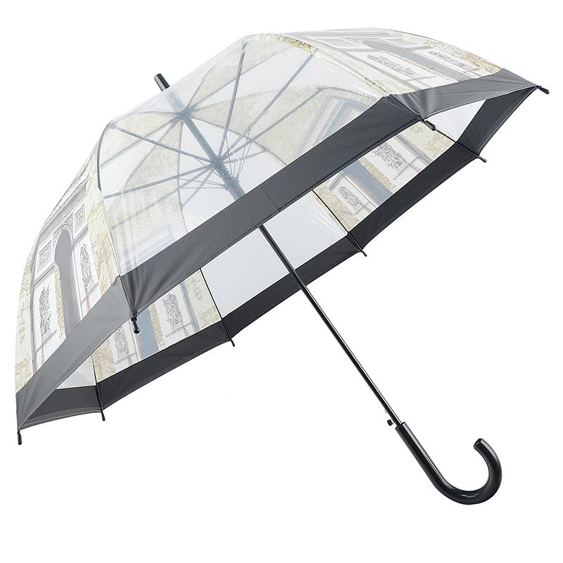 Material transparente paraguas rian auto domo abierto apollo staight paraguas