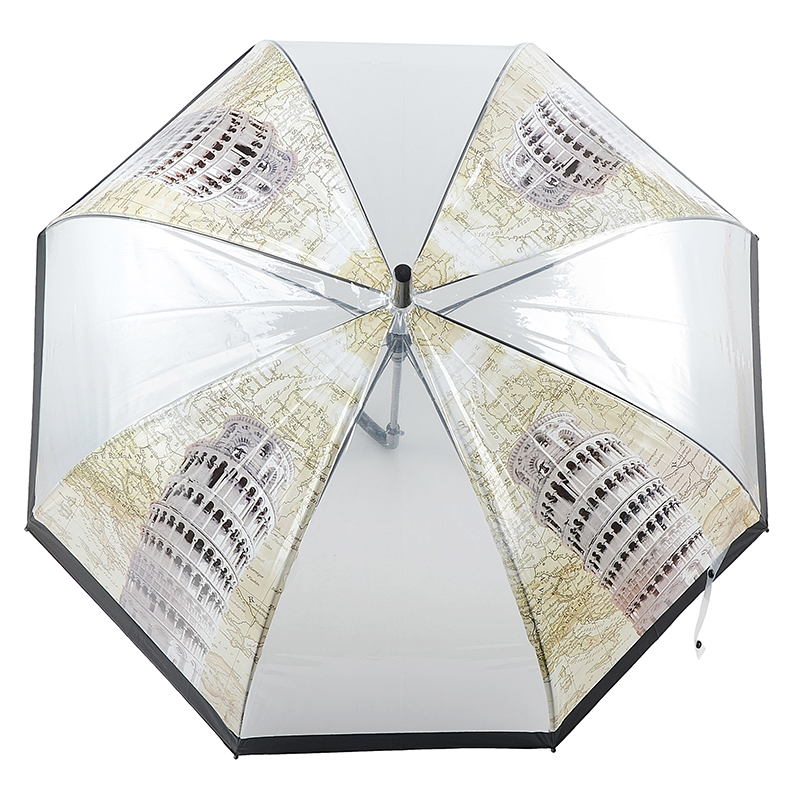 Material transparente con estampado automático abierto POE paraguas para niños