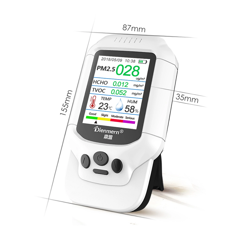 Dienmern DM502 PM2.5 Detector de partículas láser de calidad del aire Medidor profesional Pruebas precisas para PM1.0 PM10 Pantalla LCD Detector de aire