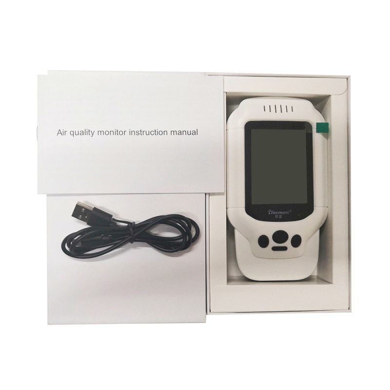 Dienmern DM502 PM2.5 Detector de partículas láser de calidad del aire Medidor profesional Pruebas precisas para PM1.0 PM10 Pantalla LCD Detector de aire