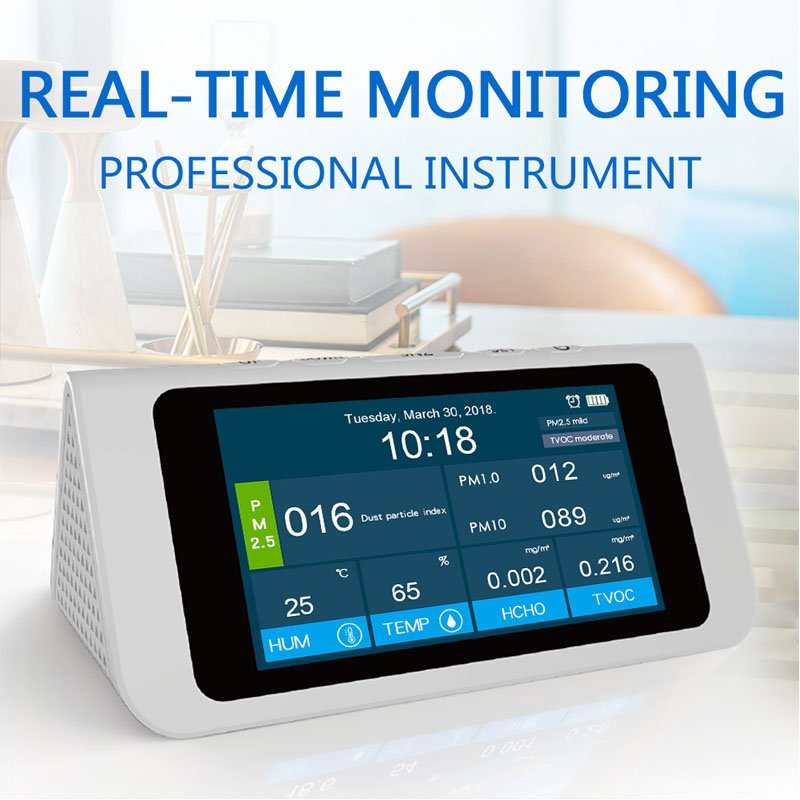 Dienmer Detector de aire multifunción Sensor de gas portátil Calibración inteligente PM2.5 PM10 PM1.0 HCHO Analizador de calidad del aire Analizador de gases