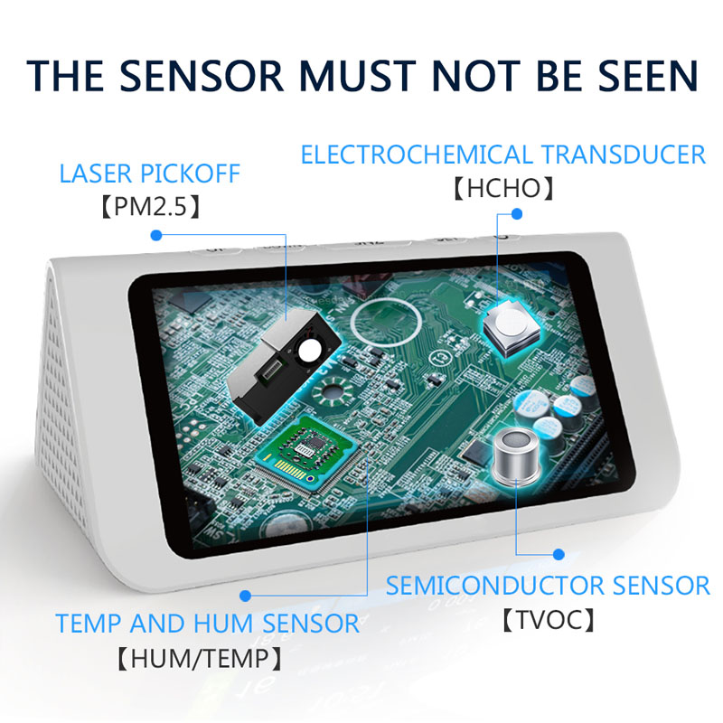 Dienmer Detector de aire multifunción Sensor de gas portátil Calibración inteligente PM2.5 PM10 PM1.0 HCHO Analizador de calidad del aire Analizador de gases