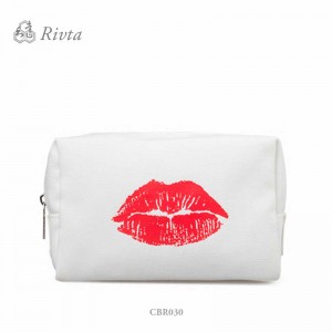 OEM bolsa de cosmestic cremallera costura cosido sello promocional