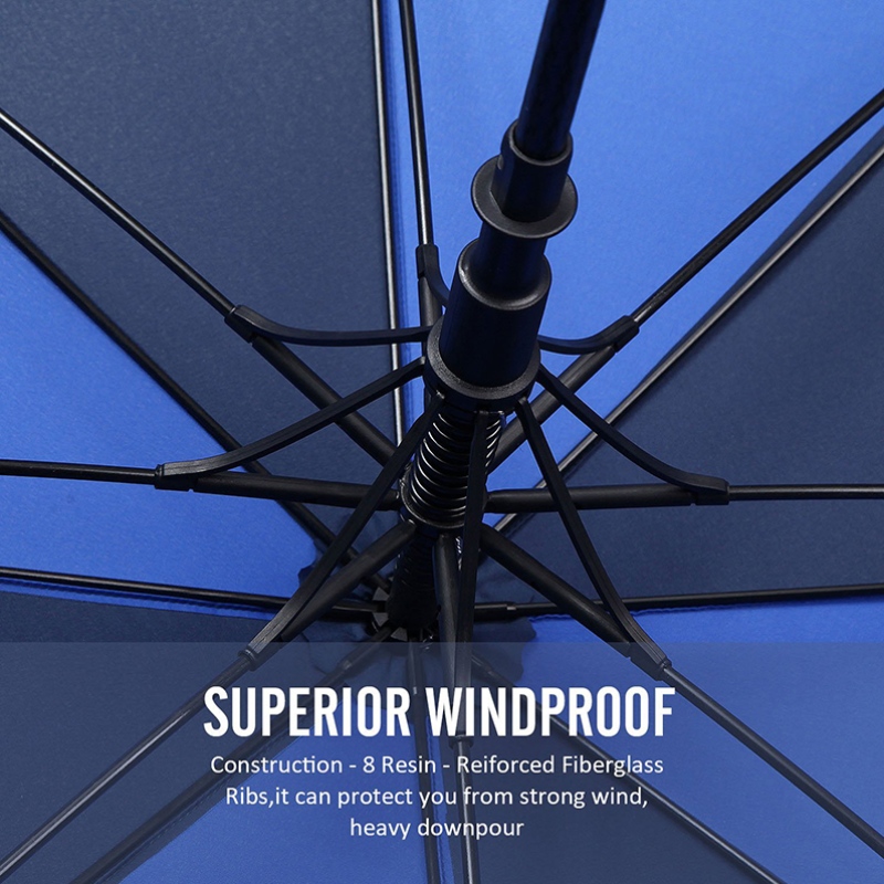 Paraguas de golf de impresión de dosel doble de lluvia al aire libre grande y recto recto