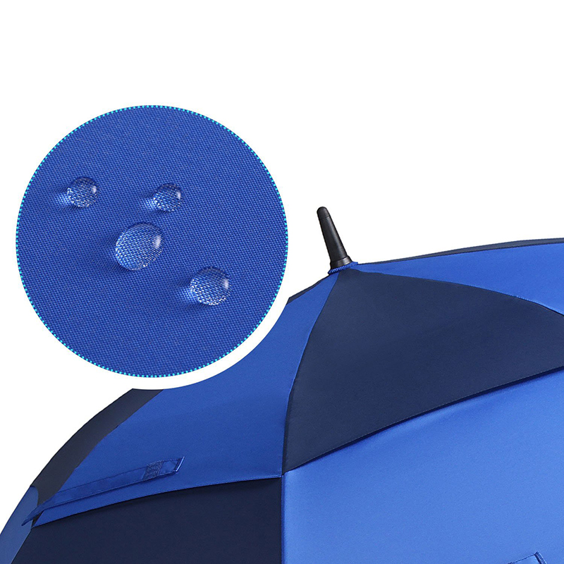 Paraguas de golf de impresión de dosel doble de lluvia al aire libre grande y recto recto