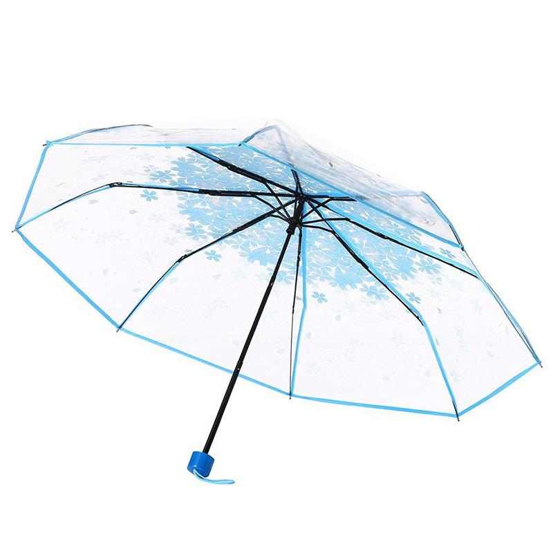 POE material transparente promocional artículo 3 paraguas paraguas manual abierto