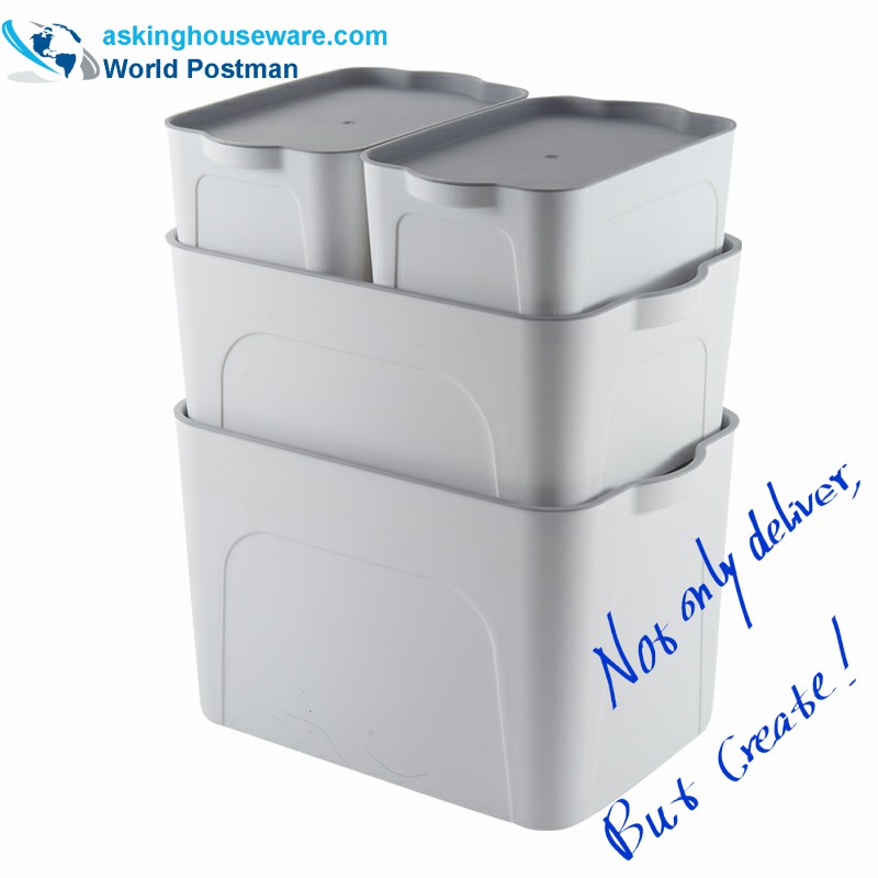 Caja multifuncional de plástico con tapa, contenedores de almacenamiento transparentes 5 en 1