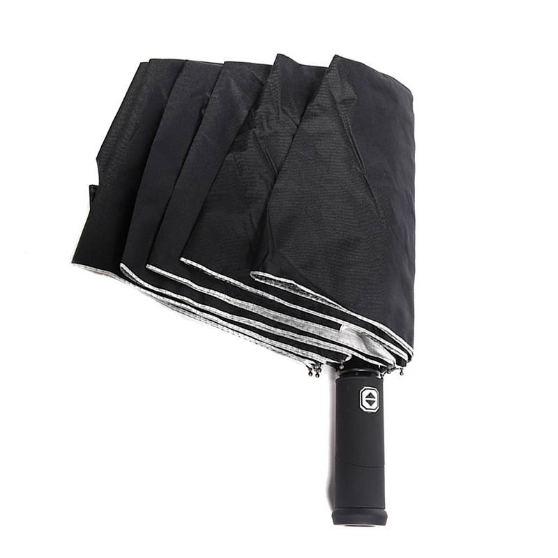 Comercialización de artículos de venta caliente antorcha manejar impresión personalizada 3 paraguas plegable completamente automático