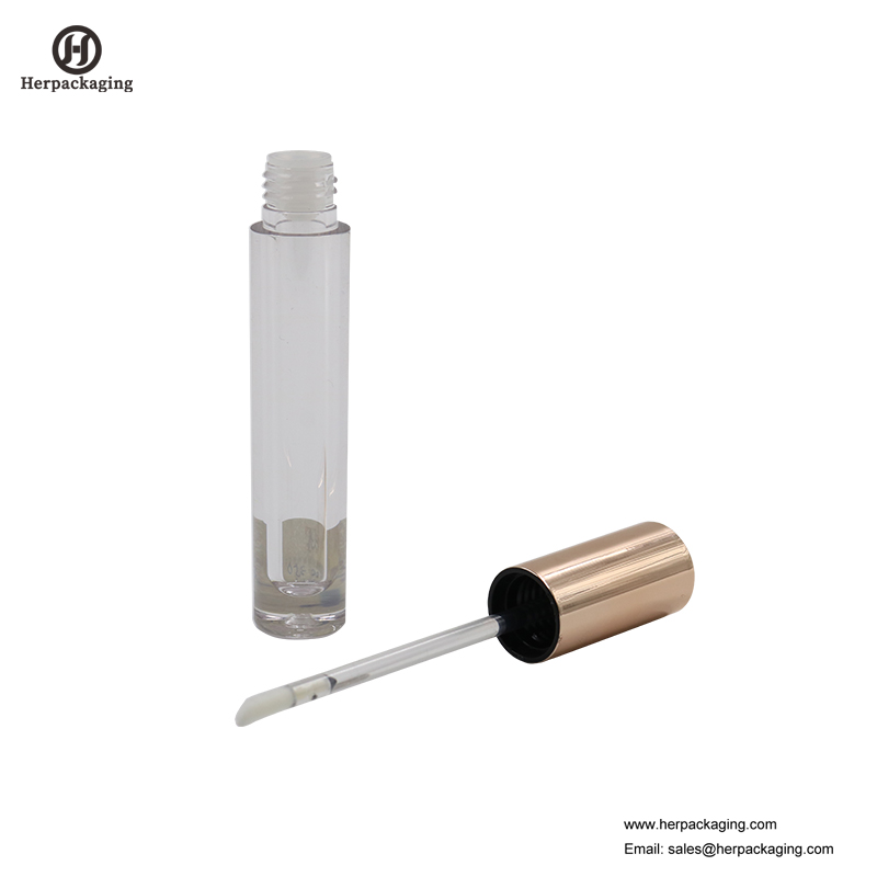 HCL304 Tubos de brillo labial vacíos de plástico transparente para productos cosméticos de color aplicadores de brillo labial flocados
