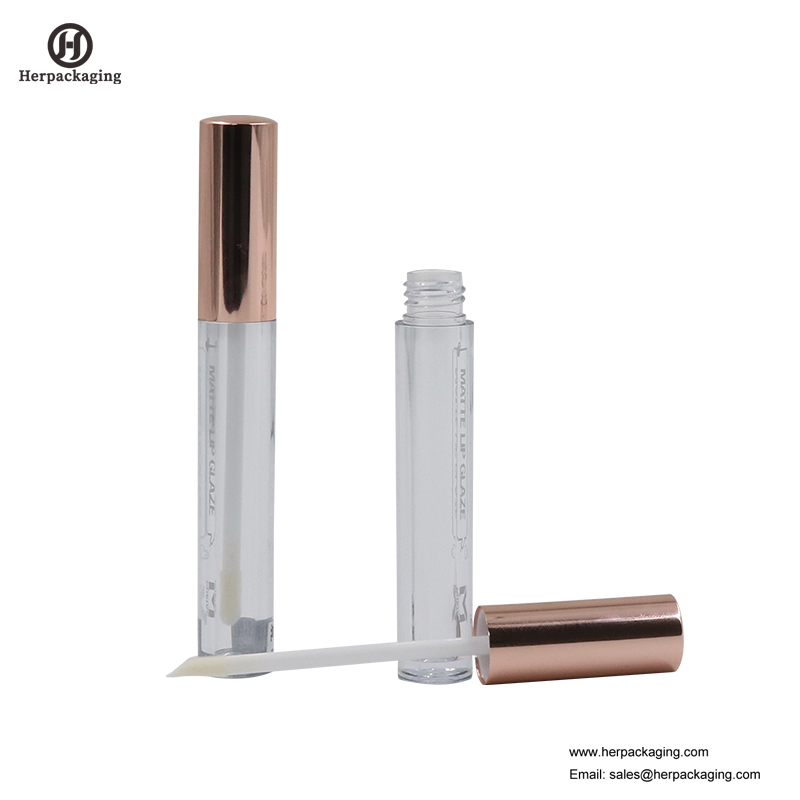 HCL304 Tubos de brillo labial vacíos de plástico transparente para productos cosméticos de color aplicadores de brillo labial flocados