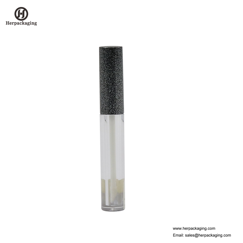 HCL305 Tubos de brillo labial vacíos de plástico transparente para productos cosméticos de color aplicadores de brillo labial flocados