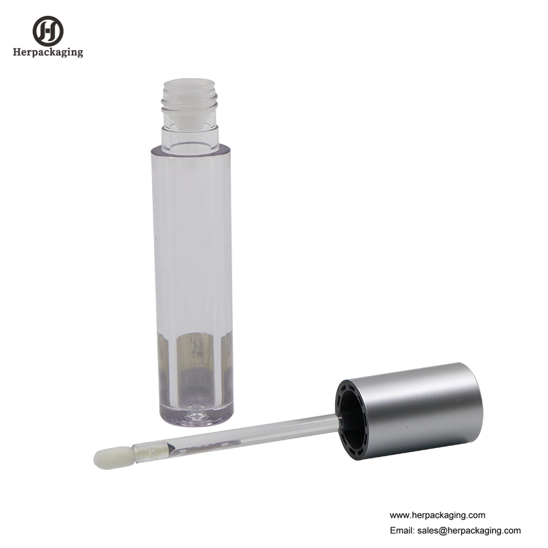 HCL309 Tubos de brillo labial vacíos de plástico transparente para productos cosméticos de color aplicadores de brillo labial flocados