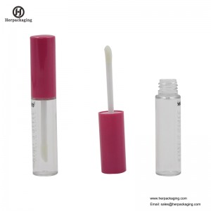 HCL310 Tubos de brillo labial vacíos de plástico transparente para productos cosméticos de color aplicadores de brillo labial flocados