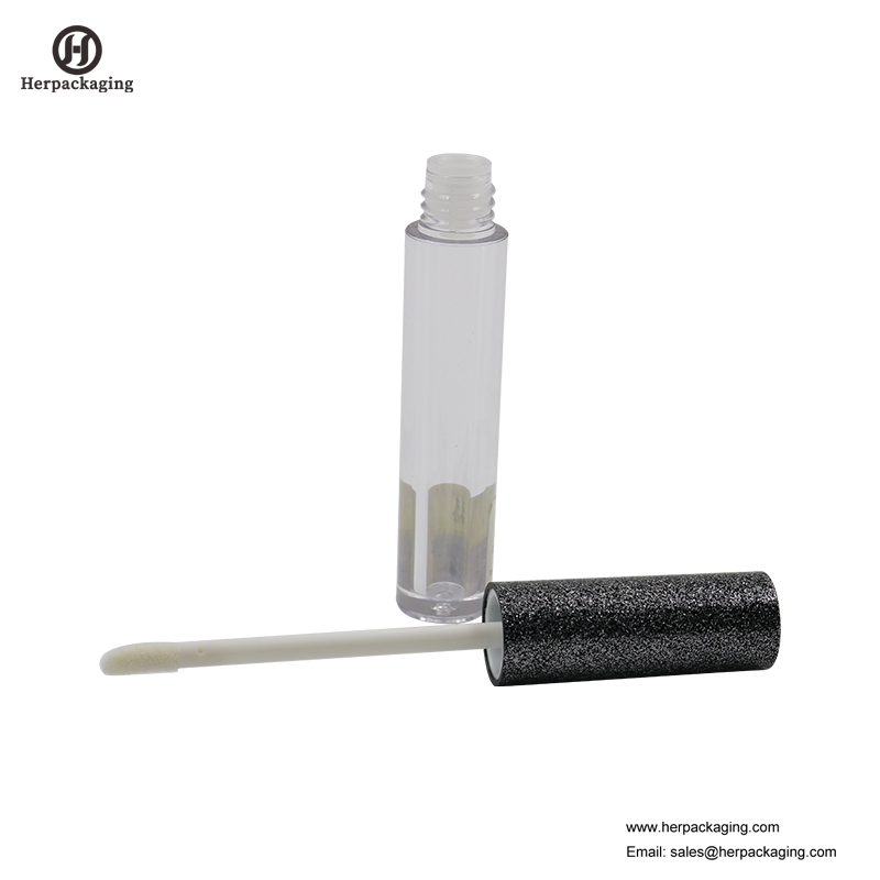 HCL311 Tubos de brillo labial vacíos de plástico transparente para productos cosméticos de color aplicadores de brillo labial flocados