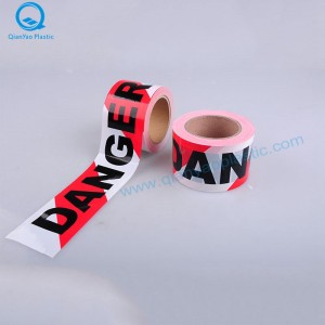 PELIGRO / PELIGRO NO ENTRAR en cinta de barrera roja / blanca; Rojo / blanco con cinta de barrera de palabra