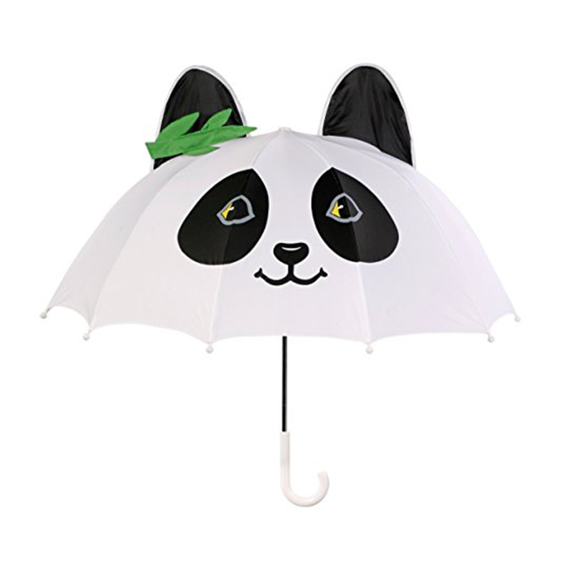 17 pulgadas seguro pongee tela auto abierto niños pequeños favorable panda regalo paraguas fácil de llevar