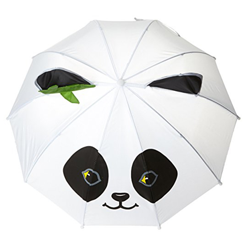 17 pulgadas seguro pongee tela auto abierto niños pequeños favorable panda regalo paraguas fácil de llevar