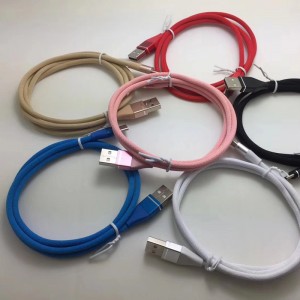 Cable de datos trenzado de colores Carcasa de aluminio redonda de carga rápida Cable USB para micro USB, tipo C, carga y sincronización de rayos de iPhone
