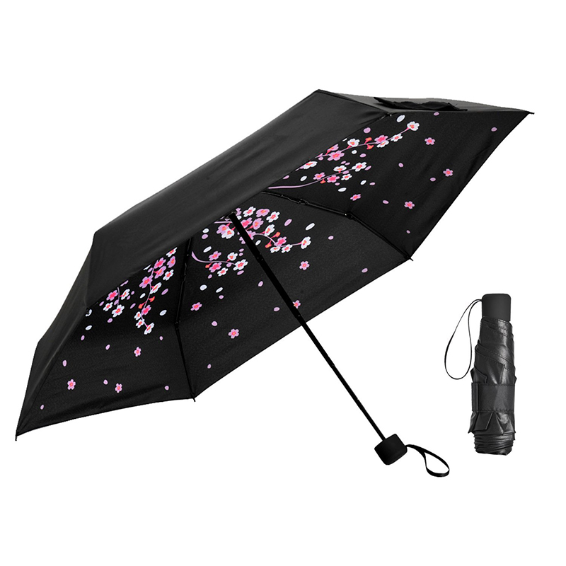 Protección solar popular estampado de flores interior 5 mini paraguas mini