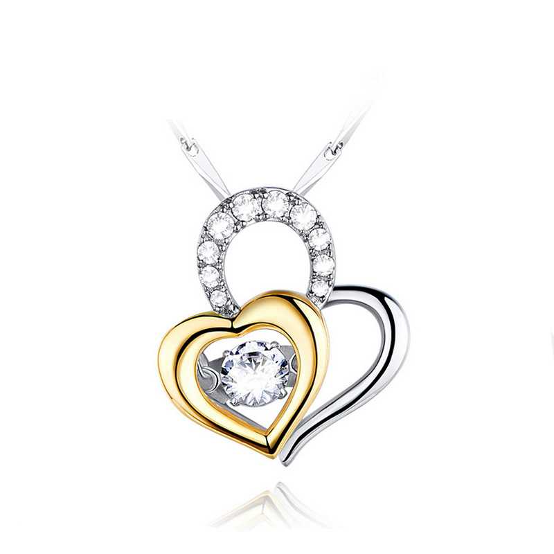 Colgante de plata 925 con forma de corazón en movimiento