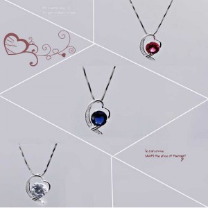 Colgante de plata 925 boutique de moda de cristal con micro incrustaciones Love Pendant Europa y América