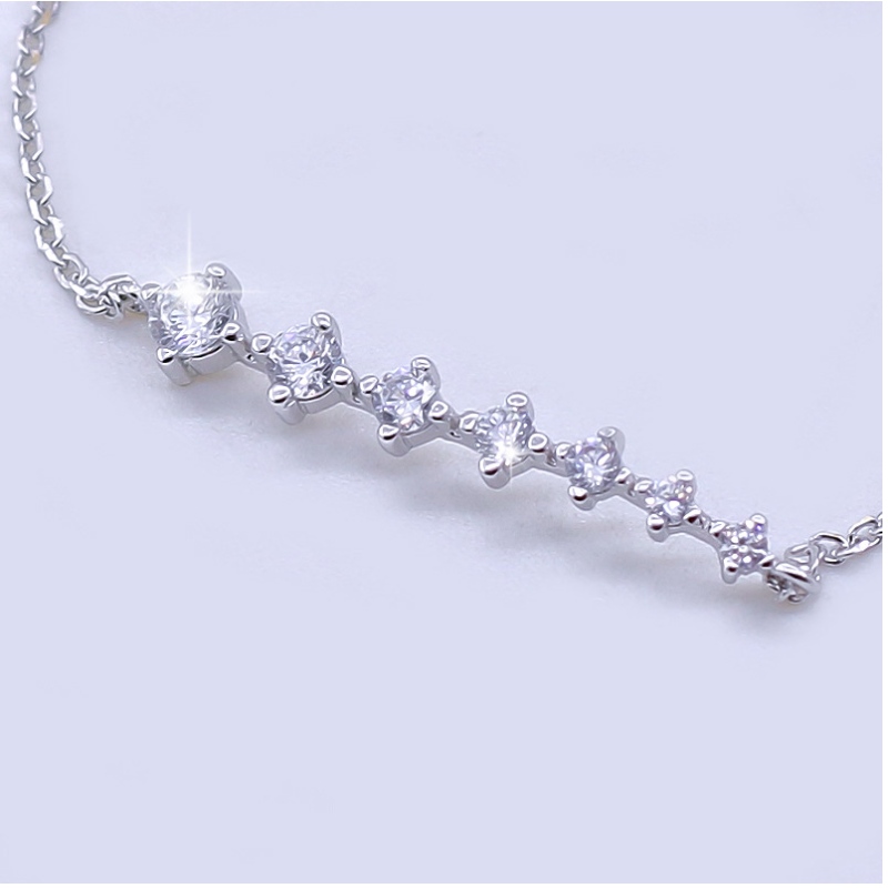 925 Pulsera de plata Mujer Pulsera de cristal dulce simple