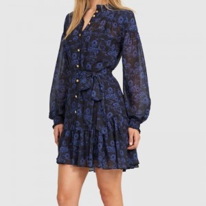 Nuevo mini vestido de manga larga para mujer